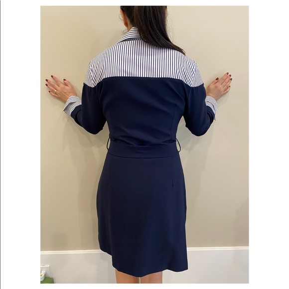 Strip & Navy Over shirt long sleeve Dress - Picture 4 of 6